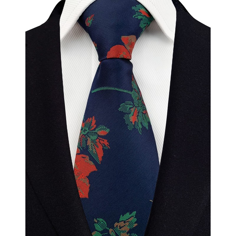 Elfeves - Corbata para hombre, diseño floral, diseño de jacquard,
