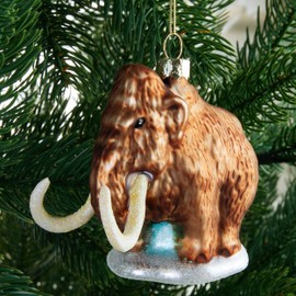 BRUBAKER Mammut Glass Christmas Bauble - Hand Painted and Mouth-Blown - Stone Age Elephant Christmas Tree Decoration Funny - Christmas Tree Bauble Figures Christmas Decoration Pendant - Decorative