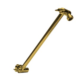 SparkPod 11" Solid Brass Shower Head Extension Arm - Flexible Height & Angle Adjustable Shower Arm Extension for Rain Showerheads with Sturdy Lock - Universal Pipe Connection (Egyptian Gold)