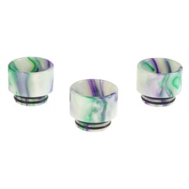 Armerah Anti Spit Back 810 Drip Tip eCig Mouthpiece Short/Extra-Wide Epoxy Resin 3 Pack White