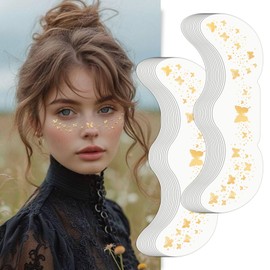 Wodelanle Glitter Freckles Face Tattoo, 24 Count Gold Face Glitter Speckles Makeup Patches, Glow Up Makeup Patches, Cute Glitter Freckles Makeup Accessories for Women