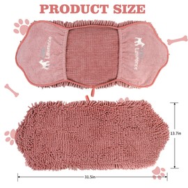 Little Lawrence Dog Towels for Drying Dogs Large Size 31x14 Soft Microfiber Super Absorbent Shammy Towel with Hand Pocket Quick Pet Drying, Must Have Dog & Cat Bathing Supplies (Rose)