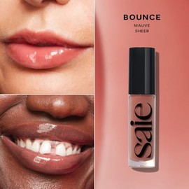 Saie- Glossybounce High-Shine Hydrating Lip Gloss Oil - Aceite labial transparente con color y ácido hialurónico + jojoba