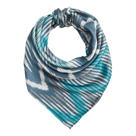 M&F Western Wild Rags Silk Large Patterned Scarf Bandana Turquoise Cheveron One Size