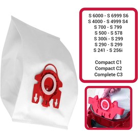 Compatible Replacement for Miele FJM Vacuum Bag Type FJM, 8 Packs AirClean 3D Efficiency Dust Bag, Miele Compact C1 C2 S Series Vacuum Bags (8 Bags & 2 Filters)