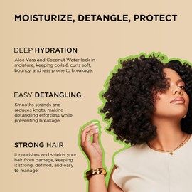 African Pride Moisture Miracle Pre-Shampoo Hair Detangler with Aloe & Coconut Water (3 Pack) | Minimizes Breakage, Hydrates & Strengthens | Pre-Poo Treatment for Natural Coils & Curls | 18 oz.