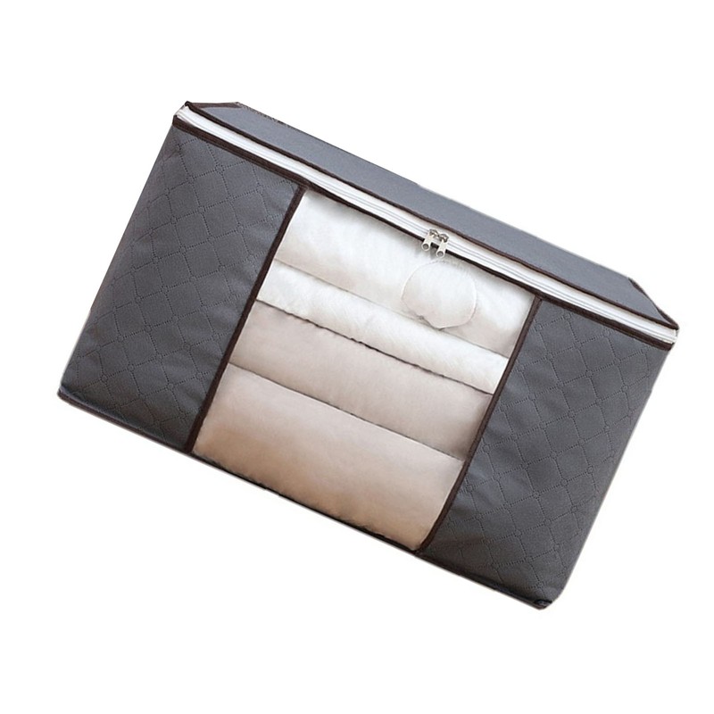4Pcs Gray Quilt Storage Bag Organizer Large Capacity Breathable House