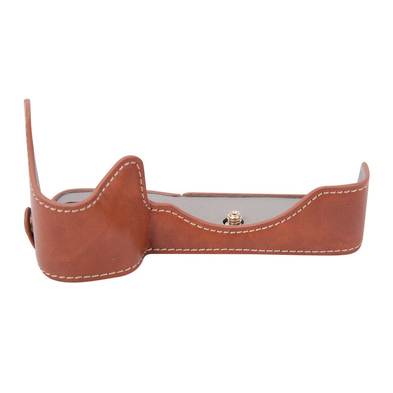 High Quality PU Leather Camera Half Case Grip Bag Protective