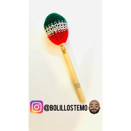 Bolillos Temo-1 Bolillo Tricolor Mexicano para Tambora De Banda Mejor De Calidad