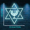 Hanukkah Star of David & Menorah Neon Sign - Jewish