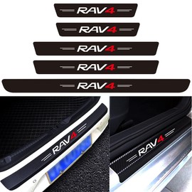 Toyota Exclusive Car Side Step Guard Side Step Scuff Plate Premium Material Side Step Guard Scuff Protect Seat Door Guard Sticker (Fits RAV4)