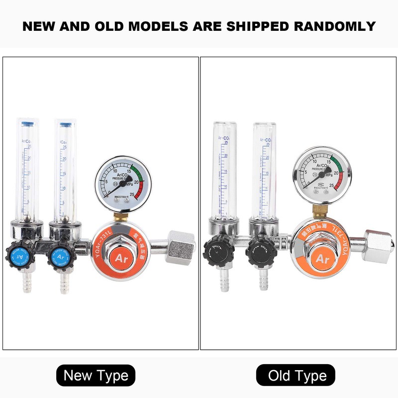 Dual Tube Argon Pressure Regulator Reducer Female Thread G5/8 Inch
