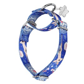 Dazzber Martingale Collar - Dog Collar - New and Fun Pattern, Heavy Duty Training Collar (No Buckle) for Small, Medium and Large Dogs (Sika Deer, Large, 1Inch Wide)