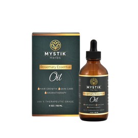 MYSTIK Herbs Rosemary Essential Oil. 4 fl.oz. / 118ml 100% Pure and Natural Oil,Premium Grade Essential Oils for Hair Care,Steam Distilled,for Diffuser,Aromatherapy and Carrier Oil Blends