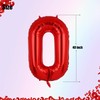 40 Inch 0 Red Number Balloons Mylar Foil Helium Digital