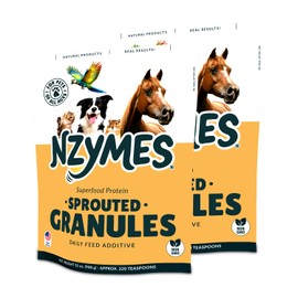 Nzymes® Sprouted Granules 2LBS (2 Pack) for Dogs, Cats, Horses, and Companion Pets. Raw Super-Food Protein and Antioxidant Nutrition. - 220 Servings - Made in The USA