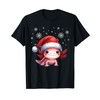 Axolotl With Christmas Hat Mexican Salamander Axolotl T-Shirt