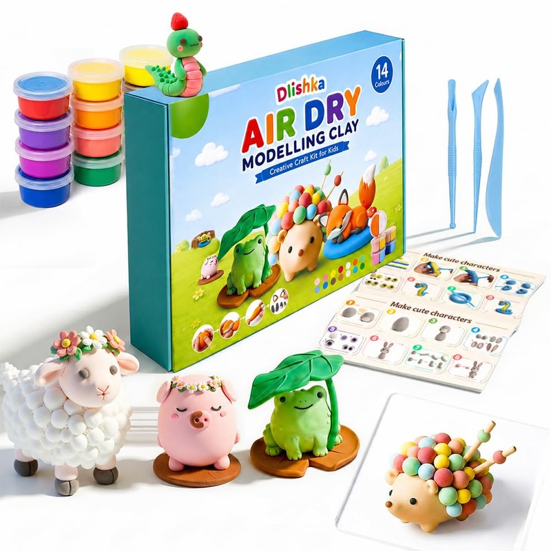 12PCS Air Dry Clay Kit Creative Arts for Adults &