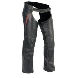 Milwaukee Leather MLM5535 Men's Vintage Grey Slate Leather Chaps with Color Accent Zipper - 5X-Large