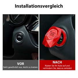 VDARK Engine Caps Accessories Start Stop Push Button Covers Decals Interior Decoration Red
