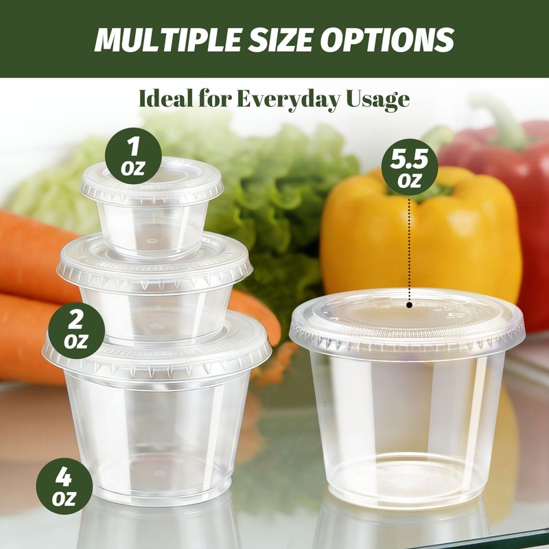 Huifany 400 Pack 2 oz Jello Shot Cups with Lids,