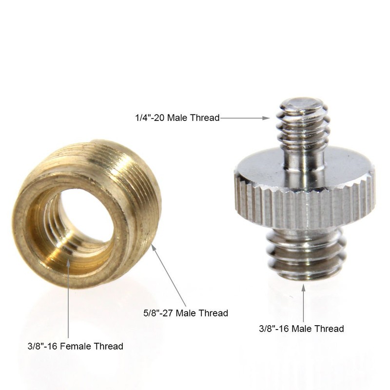 CAMVATE Mic Stand Screw 3/8" to 5/8"& Screw Thread Adapters