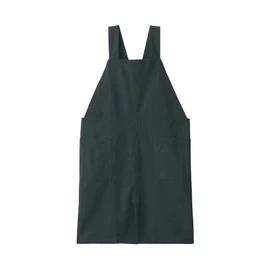 MUJI 12835776 Cotton Plain Weave Work Apron, Dark Gray, S-M, Unisex,