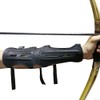 Protector de brazo de cuero largo con 4 correas para