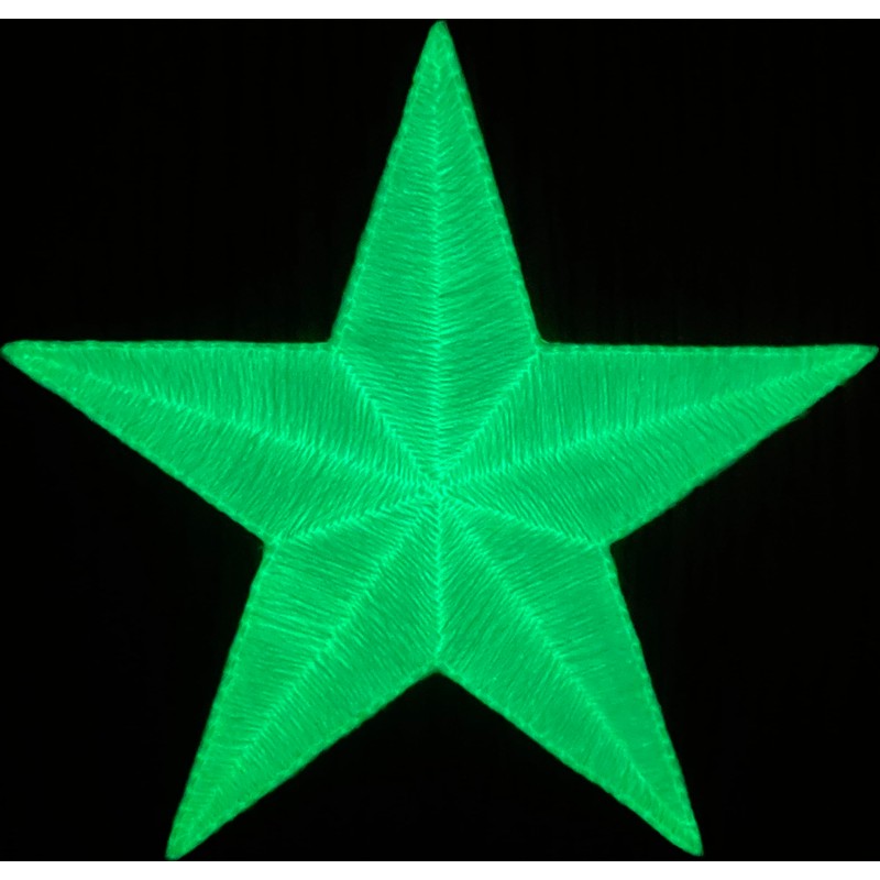 Glow in The Dark Star - Embroidered Iron On Patch
