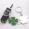 PNPGDYK 2 Pcs Green Shamrock Keyring Zinc Alloy Lucky Four