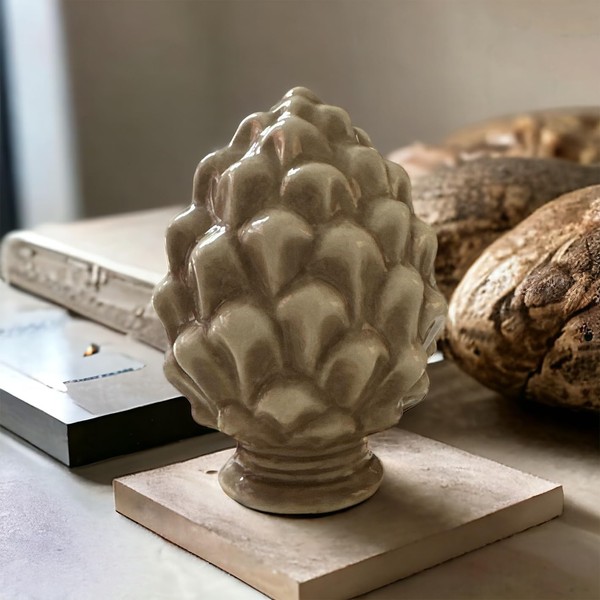 GMM Sicilian Pine Cone, Artistic Pine Cone, Classic, Modern, Decorative, Ornamental, Pinecone Ornament Sicilian Design, Typical Object, 10 cm H Different Colours (Ceramic- Antiqued)