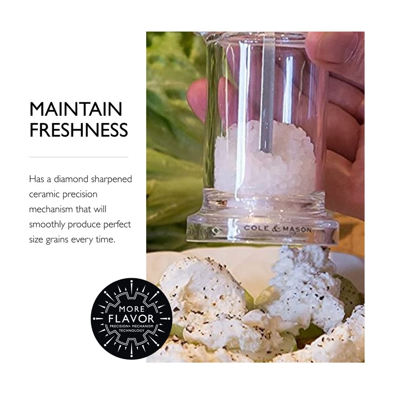 COLE & MASON 505 Salt Grinder - Clear Acrylic Mill