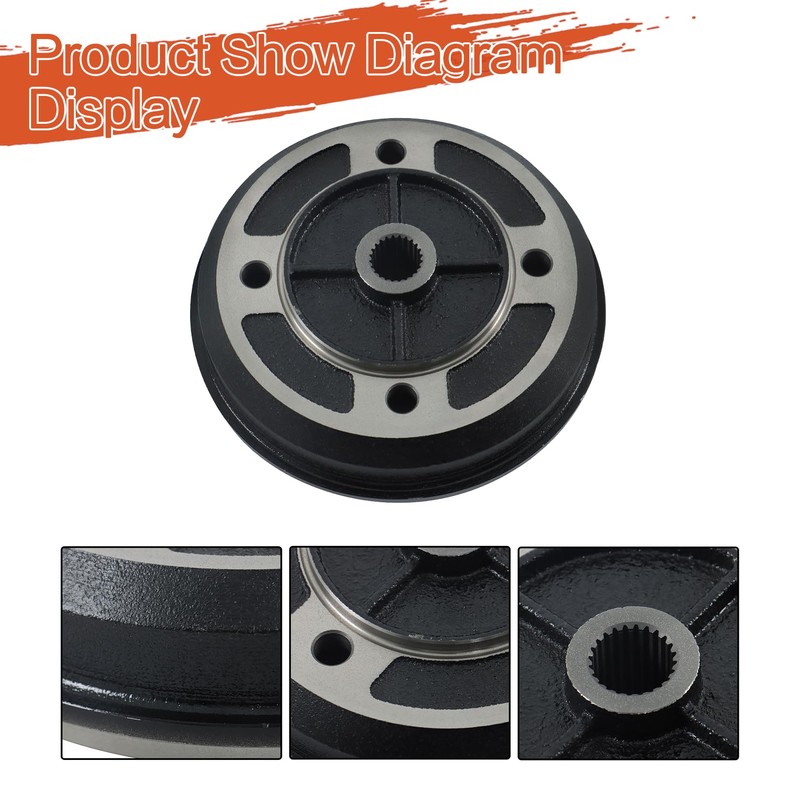 labwork Front Rear Brake Drum Replacement for Kawasaki Mule 2010