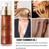 Body Shimmer Oil,Moisturizing Body Highlighter Makeup,Waterproof Liquid Luminizer, Non-Sticky Body