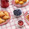 PhyLence 50 Pcs Red Gingham Oval Paper Plates – 9"