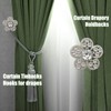 Curtain Holdbacks, Curtain Tiebacks Hooks Crystal Flower Decorative Modern Drapery