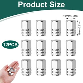 12 x Car Tyre Valve Caps, Black, Anodised Aluminium Car Tyre Valve Caps, Car Valve Cap, Corrosion Resistant, Universal Valve Caps for Cars, Motorcycles, Trucks, SUVs and Bicycles