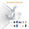 FANDBO 12 en 1 Regleta Multicontacto Extension USB, con 8