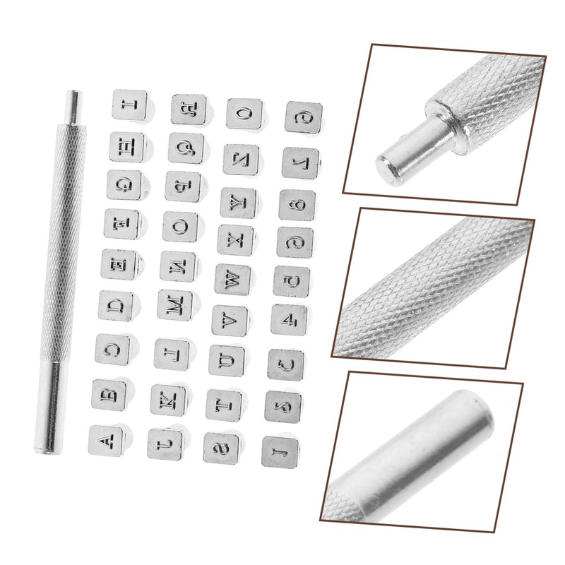 CORHAD 1 Set Leather Craft Stamping Tool Durable Alphabet Stamps