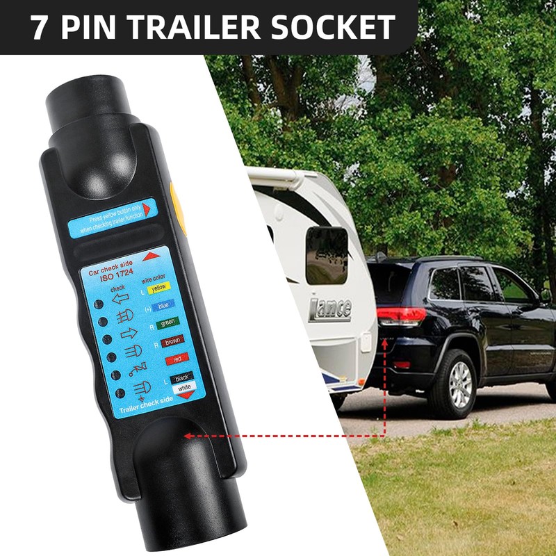 Yinaolan 7 Pin Trailer Plug Socket Tester- 12V 7 Pin
