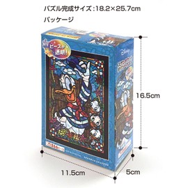 Donald Duck 266 Piece Jigsaw Puzzle, Stained Glass, Squishy Series, Stained Art, 7.2 x 10.0 inches (18.2 x 25.7 cm)
