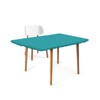 Fitted Square Table Cover, Pure Teal Green Solid Color Vinyl