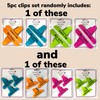 ALAZCO 5pc Neon Colors Value Set Clips, 2 Large &