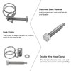 sourcing map 10Pcs Double Wire Hose Clamp, 17-20mm Adjustable Stainless