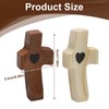 DAWRIS Pack of 4 Carved Wooden Crosses, Worry Stone Cross,