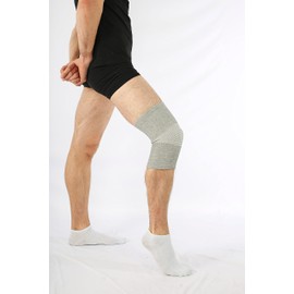 Fabacare Bamboo Fibre Knee Support Bandage for Knee Sports Support, Compression, Antibacterial, Prevents Fungal Growth, Elastic Knee Support Brace, grey