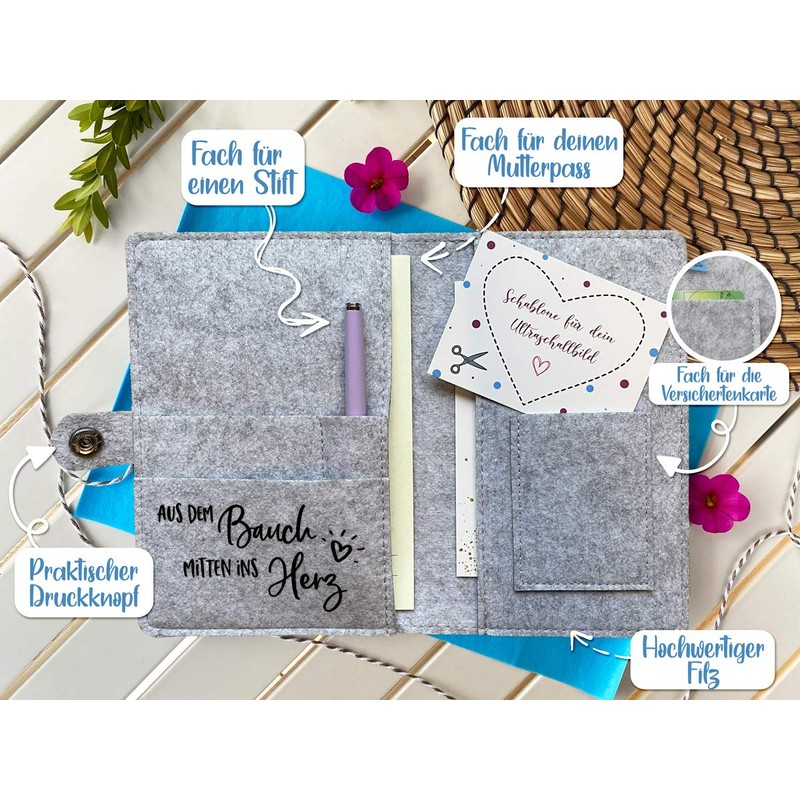 Felt Maternity Log Cover, gray, Unique