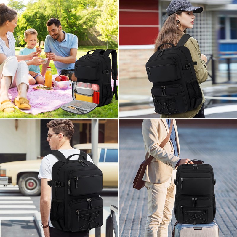 Lunch Backpack 15.6 Inch Laptop Travel Backpack with Insulated Bag