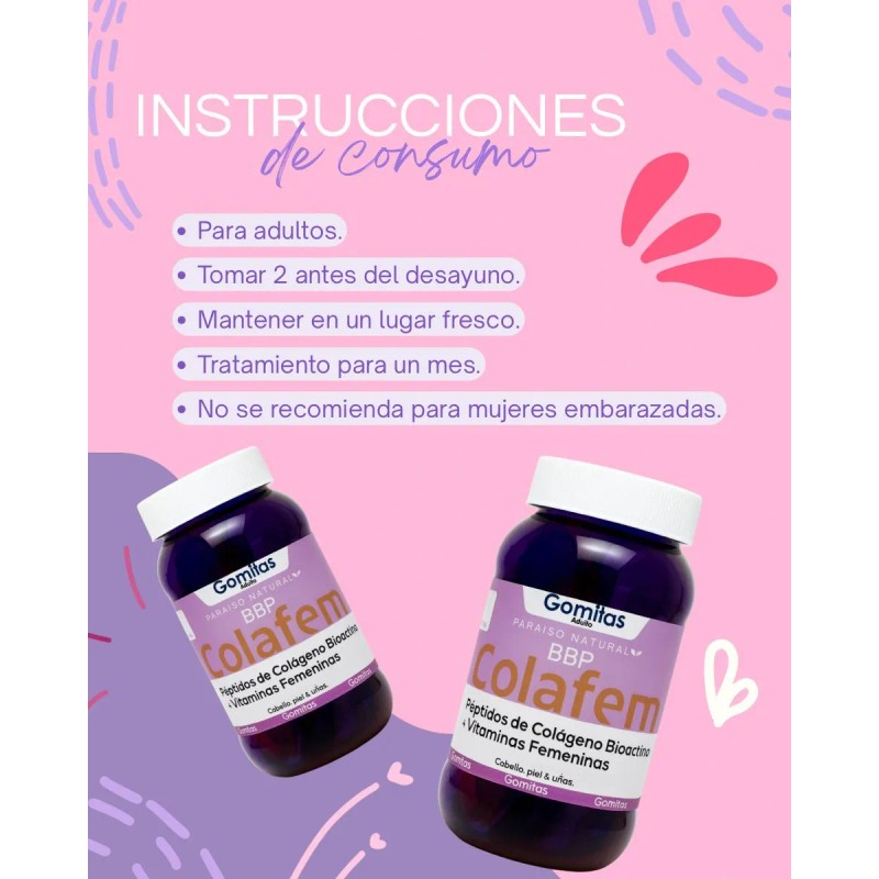 Gomitas Colágeno Bbp Péptidos 130 Paraiso Natural Uva