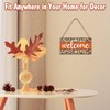 ONDTOM Autumn Wooden Sign Decor with Rope, Pumpkin Fall Welcome
